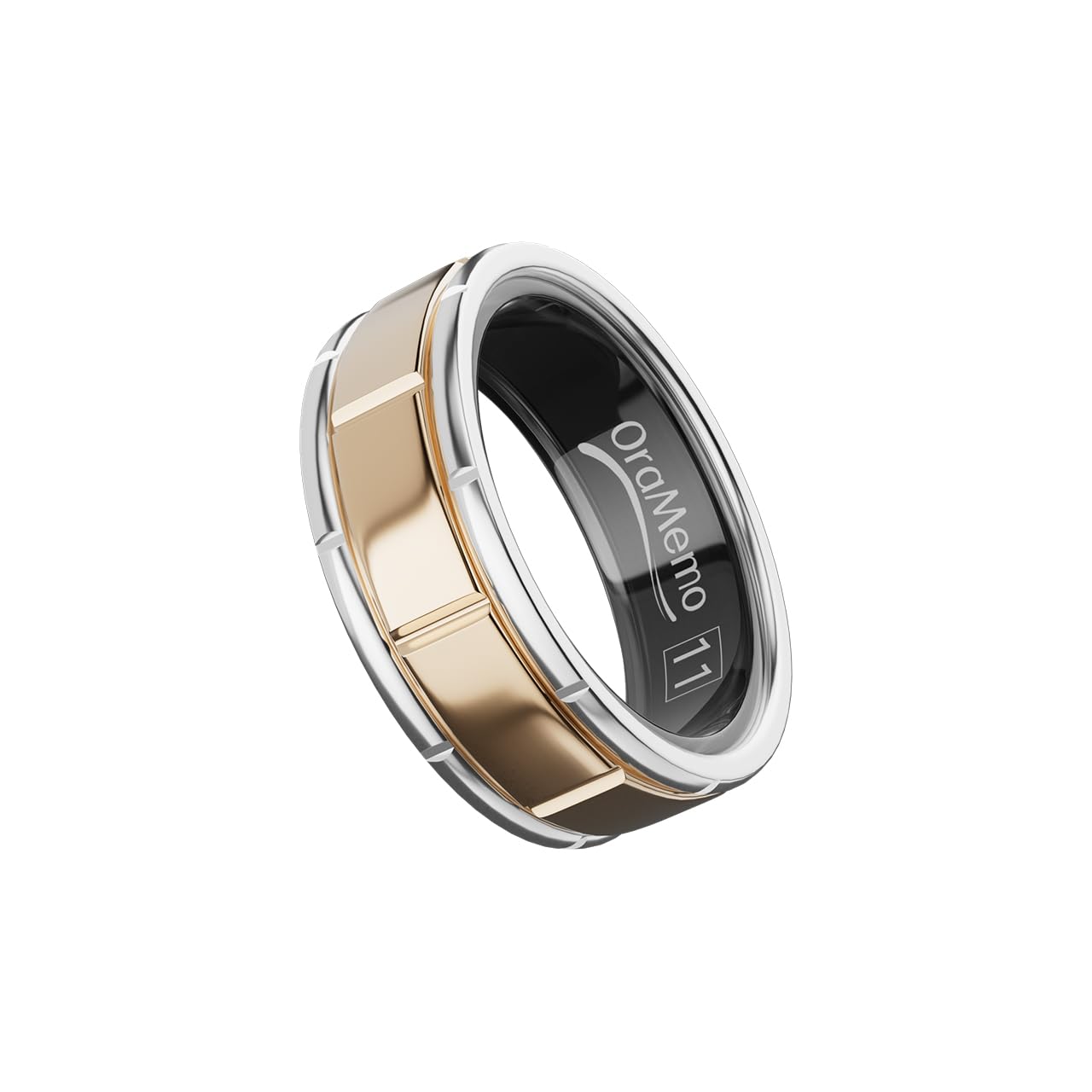 Photo 1 of OraMemo Smart Ring 1.0 for Men/Women, No Subsripition Fee, 7-8 Days Battery Life, HRV/Stress Monitoring/Sleep Track/Fitness for iOS and Android(Matte Gold & Silver, Size 11)