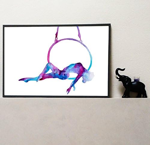 The balancing lady"lyra/hoop yoga" art print.