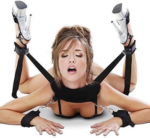 Elflight Sex Bondage Restraint Strap kit,Hand & Ankle Cuffs Strap Set With Soft Pillow For Female & Male and Couple Black.(Style 1)