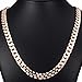 Trendsmax 10mm Mens Chain Curb Cuban Link Rose Gold Plated Necklace w Lobster Clasp 18-36inch