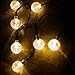 Satu Brown Solar String Lights 60 LED 36ft Outdoor Fairy Lights Crystal Ball Christmas Globe Lights for Home, Garden, Patio, Parties, Christmas Decoration