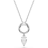 Swarovski Mesmera pendant, Pear cut, White, Rhodium plated