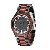 Bymax Men Wooden Watch Analog Quartz Lightweight Handmade Casual Sports Wood Wrist Watches