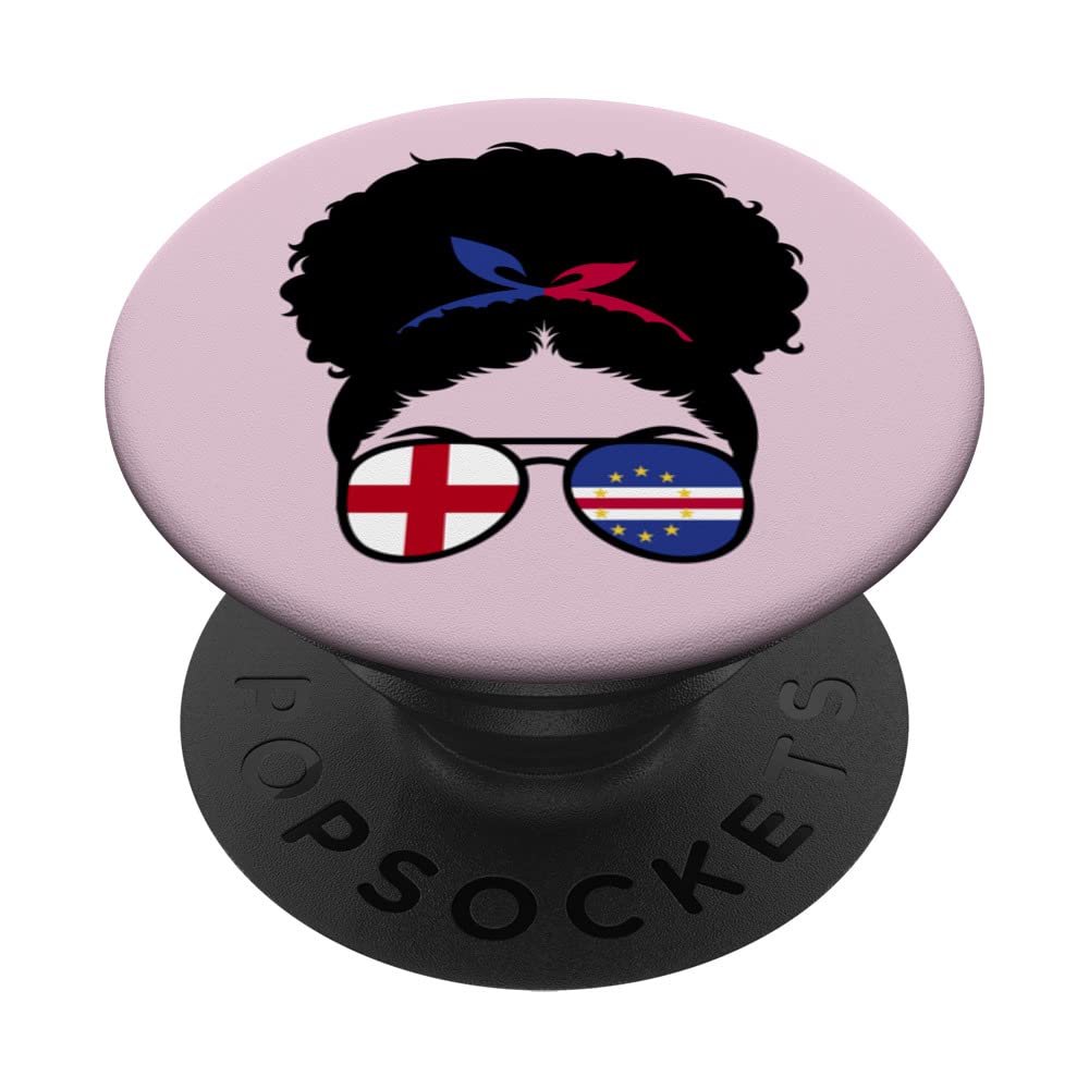 England Cape Verde Mix Afro Hair Half English Cape Verdean PopSockets Swappable PopGrip