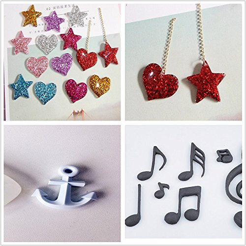 5 Pieces 30ML Crystal Epoxy Resin UV Glue 13 Liquid Pigment Nail Art Tools 12 Constellations, Pentagram, Angel wings, Naval anchor, Musical note, Cross For DIY Nail Art Accessories - Thumbnail 2