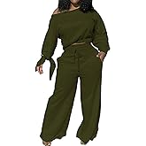 Casual 2 Piece Outfits for Women Sexy Long Sleeve Sweatsuit Jogging Long Pants Sets Tracksuit with Pockets