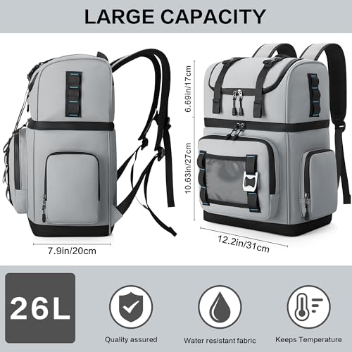YOUNGOA Mochila Nevera Isotermica Grande, Doble Capa Impermeable Mochila Termica, Bolsa Picnic A Prueba de Fugas