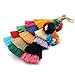 BRUCEWANG Hand Made Colorful Bohemian Pom Pom Tassel Handbag Charms key chain women-Gift (Style C)