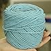 Blue Macrame Cord Colorful Natural Cotton Macrame Cord Wall Hanging Plant Hanger Craft Making Knitting Cord Rope 3mm (3mm Lake Blue)