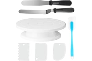 Cake Stand, 11 Inch Rotating Cake Turntable, Cake Decorating Kit Supplies with Icing Spatulas and Icing Smoothers, Cake Decor