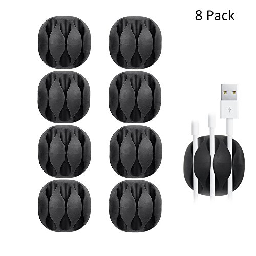 Tekcam cable clips holders triple slots desktop cord ma…