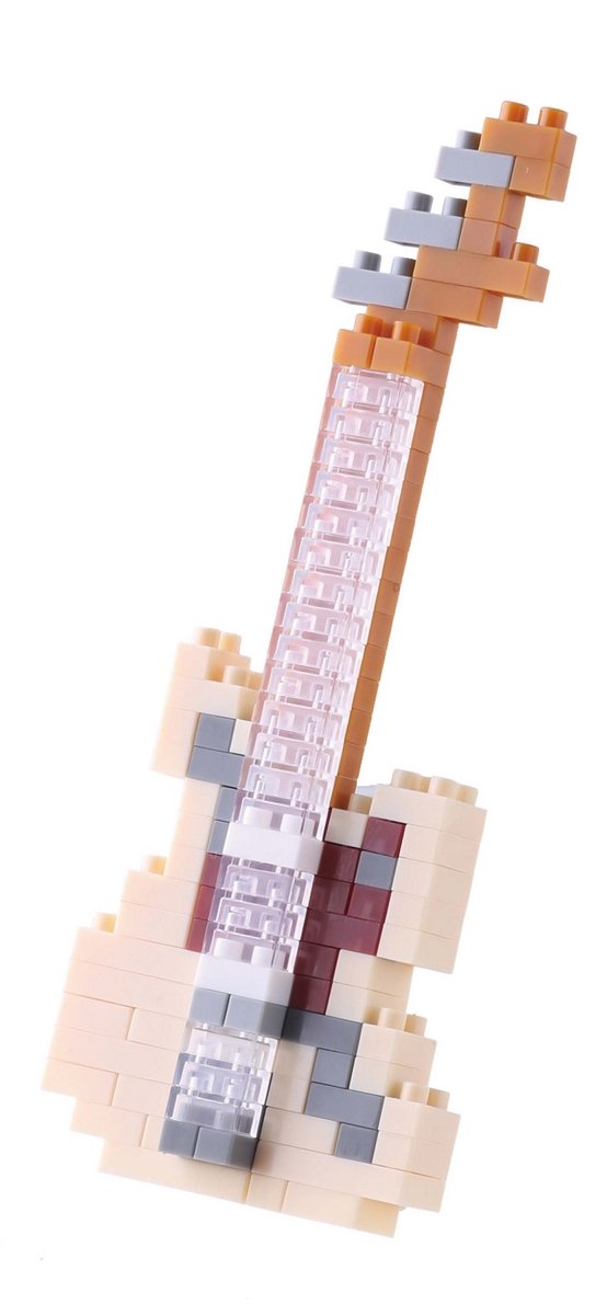 KAWADA NBC_147 Nanoblock Electric Guitar Ivory Building Kit