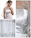 Gogh 2T 2 Tier Silver Lined Beaded Edge Fingertip Length Bridal Wedding Veil 09 (Light Ivory)