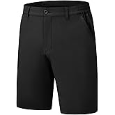 Rdruko Men's Stretch Golf Shorts 9" Quick Dry Lightweight Elastic Waist Waistband Flat Front Dress Shorts with 5 Pockets