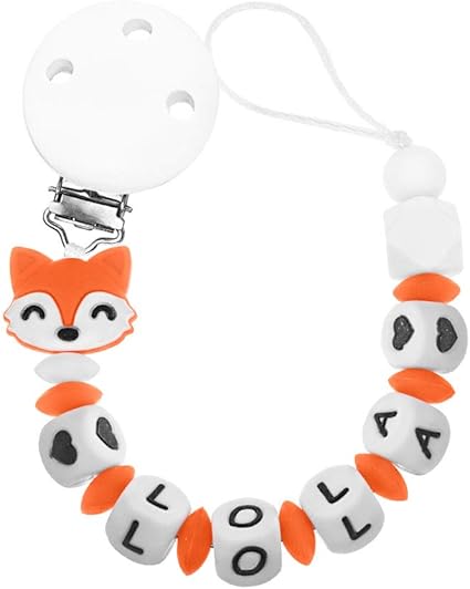 Ruby Attache Sucette Personnalisee Pour Bebe Clip En Silicone Antibacterienne Et En Acier Inoxydable Orange Amazon Fr Bebes Puericulture