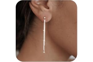 NECOCY Christmas Gift 14K Gold/Silver Plated Dangle Earrings for Women Dainty Long Hanging Chain Earrings Trendy Dangling Pearl Threader Earrings for Women Non-Tarnish Jewelry