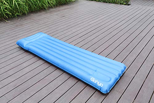 Gohyo Camping Sleeping Pad, Ultralight Large Camping Mat with Pillow for Backpacking, Traveling and Hiking Outdoor Air Mattress - Light, Compact & Inflatable Camp Sleep Pad