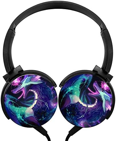 Colorful Dragon Fantasy Headphones 3D Printed Over-Ear Lightweight Headphone for Kids Men Women