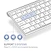 Multi-Device Wireless Bluetooth Keyboard, Jelly Comb Full Size Ultra Slim Rechargeable Wireless Bluetooth Keyboard Compatible for iPad, iPad Pro, iPhone, Android Tablets, Windows, iOS, Mac OS (Silver)