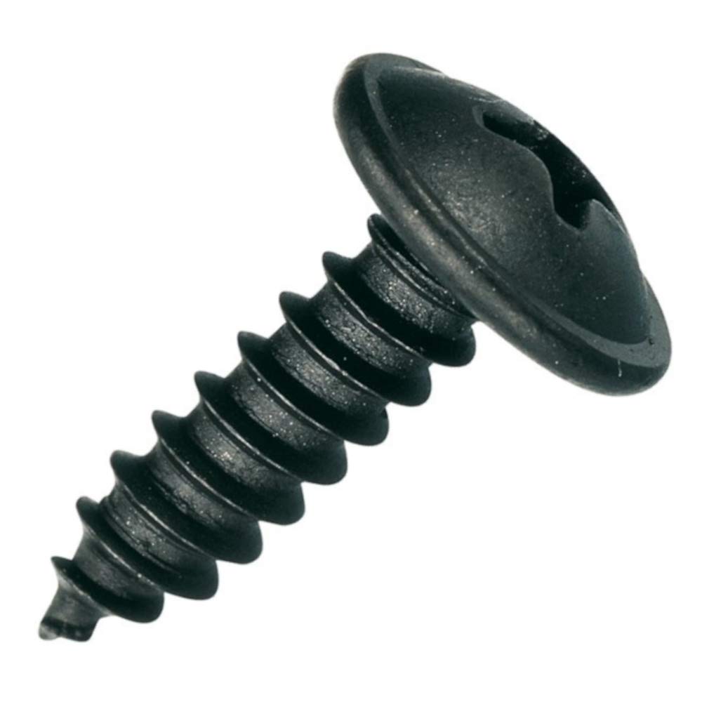 Blechschrauben Flachkopf mit Scheibe Kreuzschlitz schwarz verzinkt Auswahl: 4,2 x 16 mm, 30 Stück