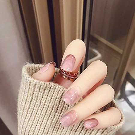 Amazon 新作 ２４枚 ぼかしネイルチップ 大理石の模様 披露宴つけ爪 直接貼るネイルチップ ショートタイプ むら染デザイン Mallnoo ネイルチップ 通販