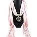 Creazy Women Winter Heart Gemstone Necklace Scarf Lady Tassel Warm Scarves (Pink)