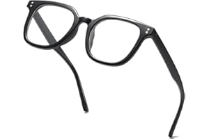 aisswzber Full Frame Eyewear Square Glasses Clear Lens Non Prescription for Women Men Teens