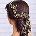 Yean Leaf Bride Wedding Headband Gold Bridal Hair Accessories Rhinestones Headpiece for Women and Girls