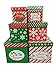 6 Holiday Boxes w/Lids Nesting Tiered Cubes for Display or Presents