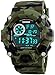 FANMIS Men's Digital 50M Waterproof Electronic Sport Watch Rubber Band Army Military 24H Time LED Light 164FT Water Resistant Calendar Date Day Watches (C Green)