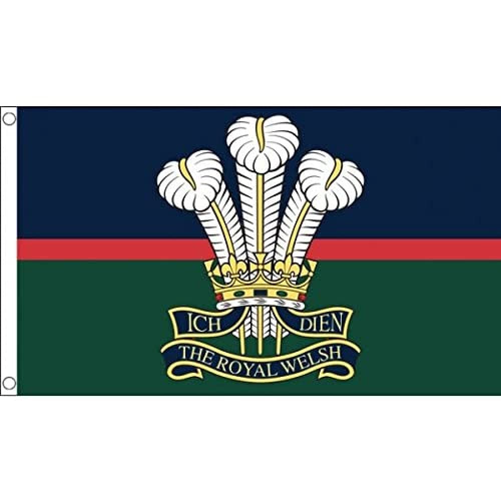 AZ FLAG - Royal Welsh Regiment Of Wales Flag - 3x5 Ft - 100D Polyester Wales Army Banner with Two Metal Grommets - Fade Resistant - Vivid Colors - 3' x 5' Feet - 150x90 Cm