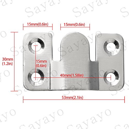 Sayayo Furniture Interlock Style Sectional Sofa Connectors Bracket Mural Paintings Hooks, Stainless Steel Brushed Finished, 6 Pcs, AL808XP6