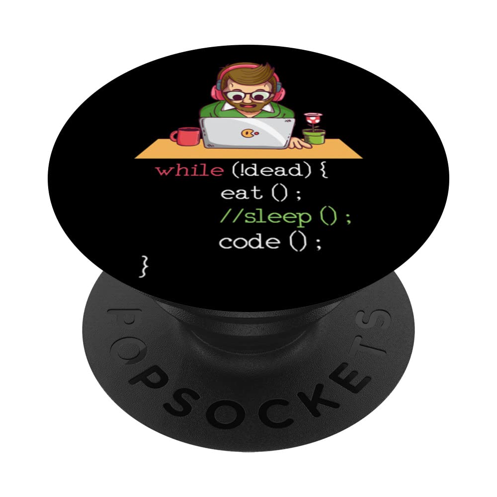 Software Developer Binary Computer Science Funny Programmer PopSockets Swappable PopGrip