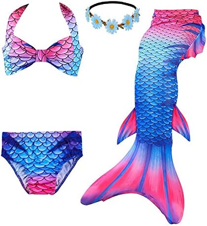 Fishkidtail 2019 Mermaid Costume for Girls Bathing Swimsuit Swimwear Princess Sea-Maid Bikini Set(No Monofin)