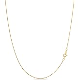 KEZEF 18k Gold Over Sterling Silver 1mm Box Chain Necklace Made in Italy | 925 Sterling Silver Necklace for Women | Rose Gold Chain for Women Men