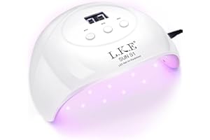 Wisdompark 72W UV LED Nail Lamp Dryer for Gel Polish with 15 Beads Curing lamp 3 Timer Settings & Auto Sensor, Professional Nail Light with LCD Touch Display