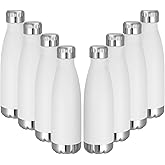 VEGOND 17oz Stainless Steel Water Bottles Bulk, Reusable Metal Sports Water Bottle Keeps Drink Hot and Cold, BPA Free Double Wall Vacuum Cola Shape Insulated Water Bottles for Camping Gym, 8 Pack
