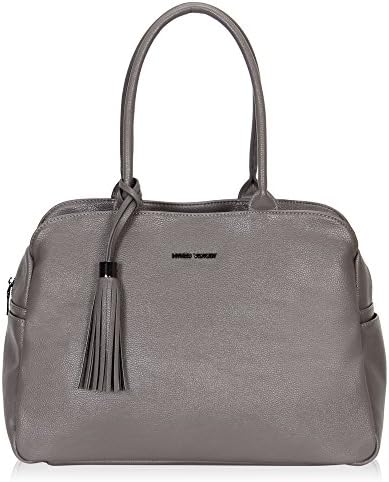 Hynes Victory Large Tote Bag Simple Shoulder Bag for Woman Tassel Handbag Gray