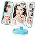 EASEHOLD Makeup Vanity Mirror with 38 Bright LEDs Soft Natural 1X/2X/5X/10X Magnifying Ultra-Thin Stable Base Portable 180 and 90 Rotation Touch Screen Dual Power Supply Upgraded Version III