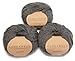 (Set of 3) 100% Baby Alpaca Yarn DK #3 (150 Grams Total) Luxuriously Cozy and Caring Soft to Enjoy Knitting, Crocheting and Weaving - Gorgeous Twist and Stitch Definition (Grey)
