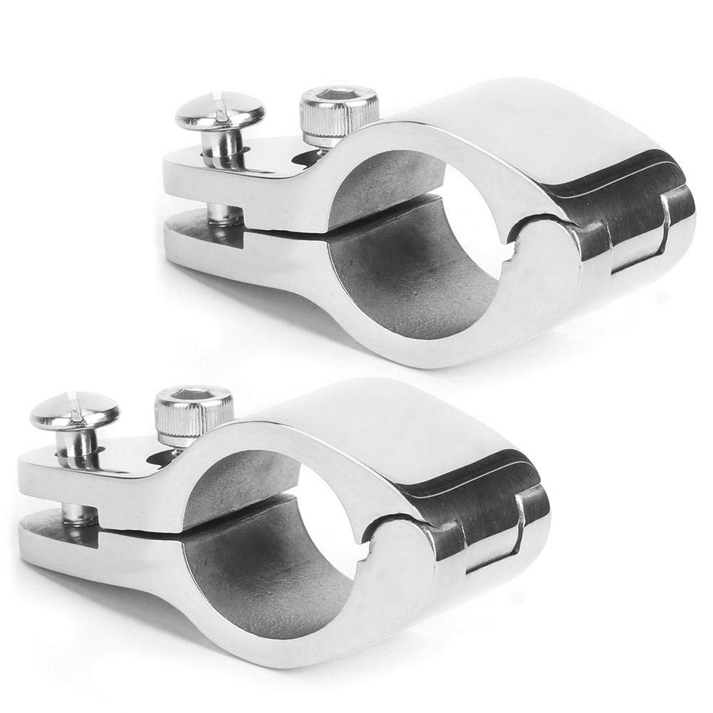 Qiilu Top Jaw Slide, 2Pcs Bimini Top Jaw Slide Clamp Steel Boat Hardware Fitting for Inflatable Commercial Yachts(25mm)