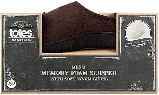 totes toasties mens memory foam slippers