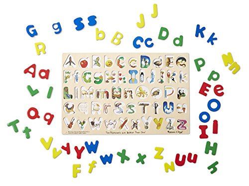 Melissa & Doug Upper & Lower Case Alphabet Letters Wooden Puzzle (52 pcs)