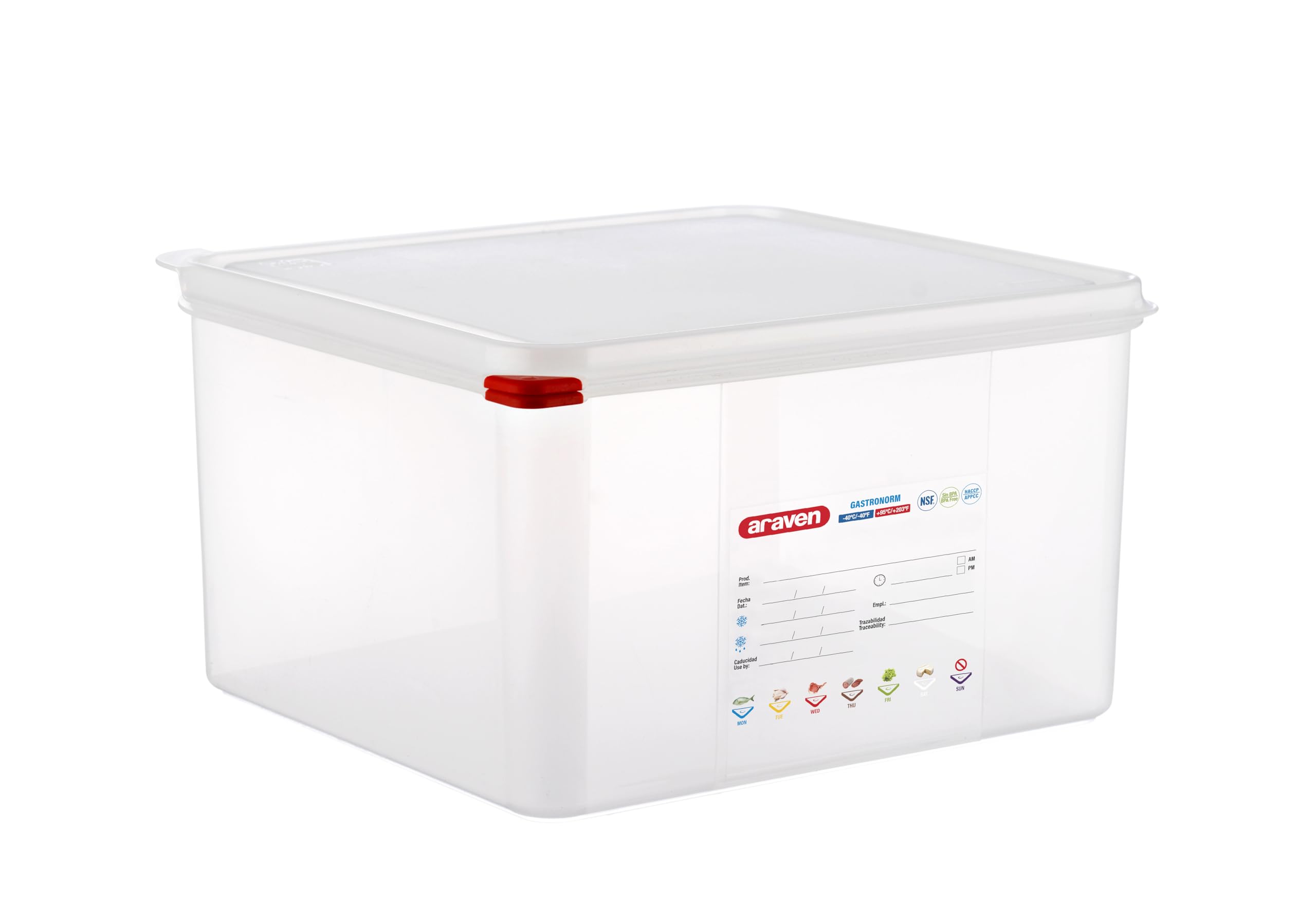 Araven Gastronorm 471 Airtight Container, 2/3 capacity: 19 l, 354 x 325 x 200