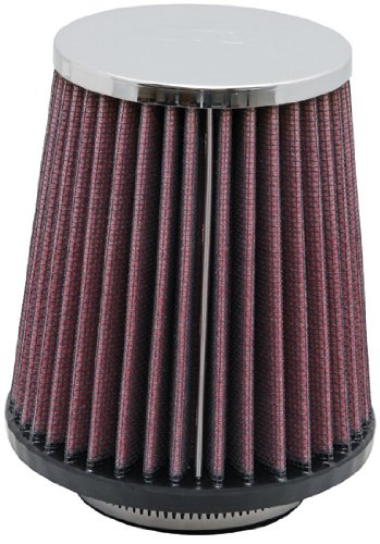 K&N RC-9630 Universal Clamp-On Air Filter: Round Tapered; 2.5 in (64 mm) Flange ID; 5 in (127 mm) Height; 4.5 in (114 mm) Base; 3.5 in (89 mm) Top