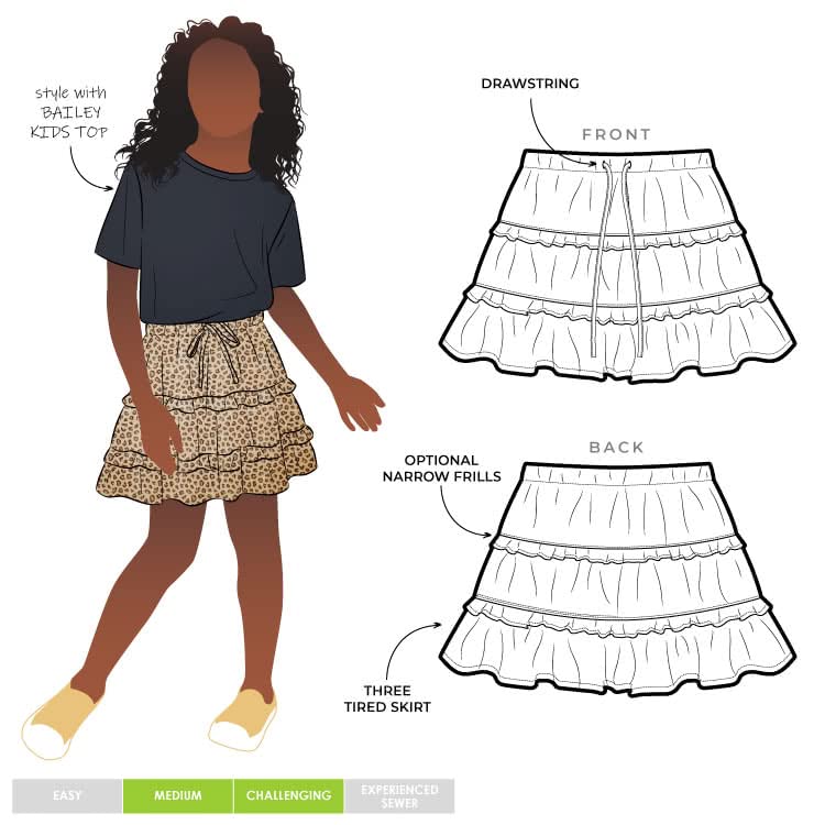 Style Arc Sewing Pattern - Melody Kids Skirt