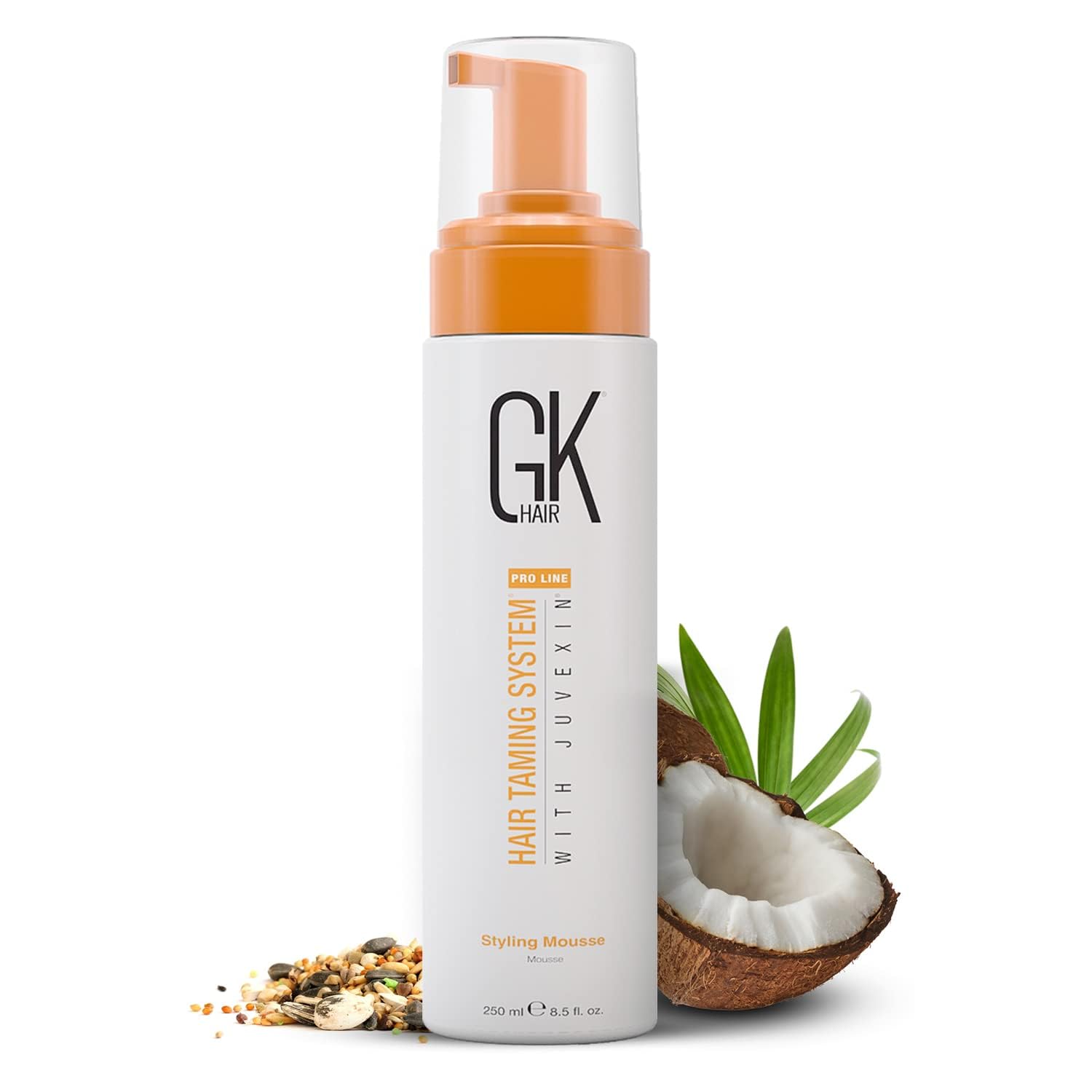 GK HAIR Global Keratin Volumizing Hair Styling Mousse Enhances Curls Added Volume Medium Hold Curling Mousse for Wavy Hair Frizz Control Foam- 250ml