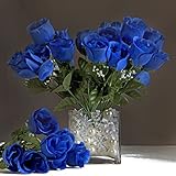 Efavormart 84 Artificial Buds Roses for DIY Wedding Bouquets Centerpieces Arrangements Party Home Decoration Supply - Royal Blue