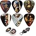 Cool Guitar Picks By Art Tribute, Renaissance art Leonardo da Vinci Guitar Picks, Medium 12 Pack Themed Picks Celluloid, Keychain Pick Holder Included, Premium Gift Set For Guitar Player
