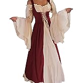 Oylchly Renaissance Costume Women Medieval Dress for Ren Fair Halloween Cosplay